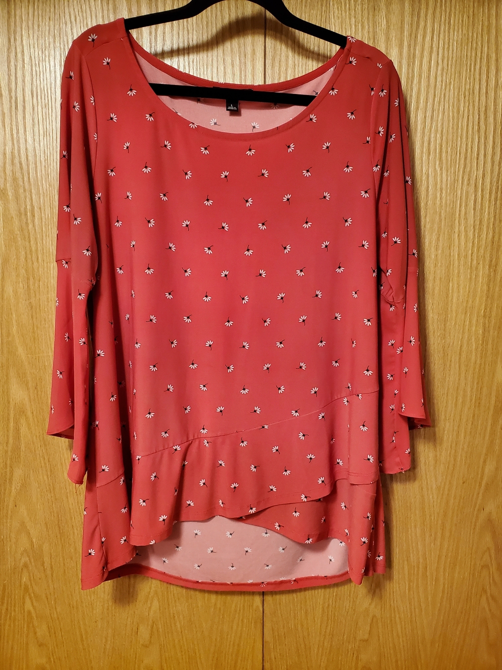 Roz & Ali Coral Floral Blouse